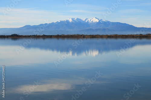 The Canet en Roussillon lagoon  a protected wetland in the south of Perpignan  France 