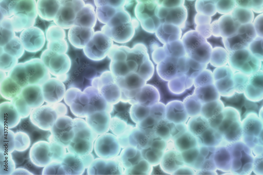 Illustrated background with simulation of human cells seen under a microscope Illustrated background with simulation of human cells seen under a microscope