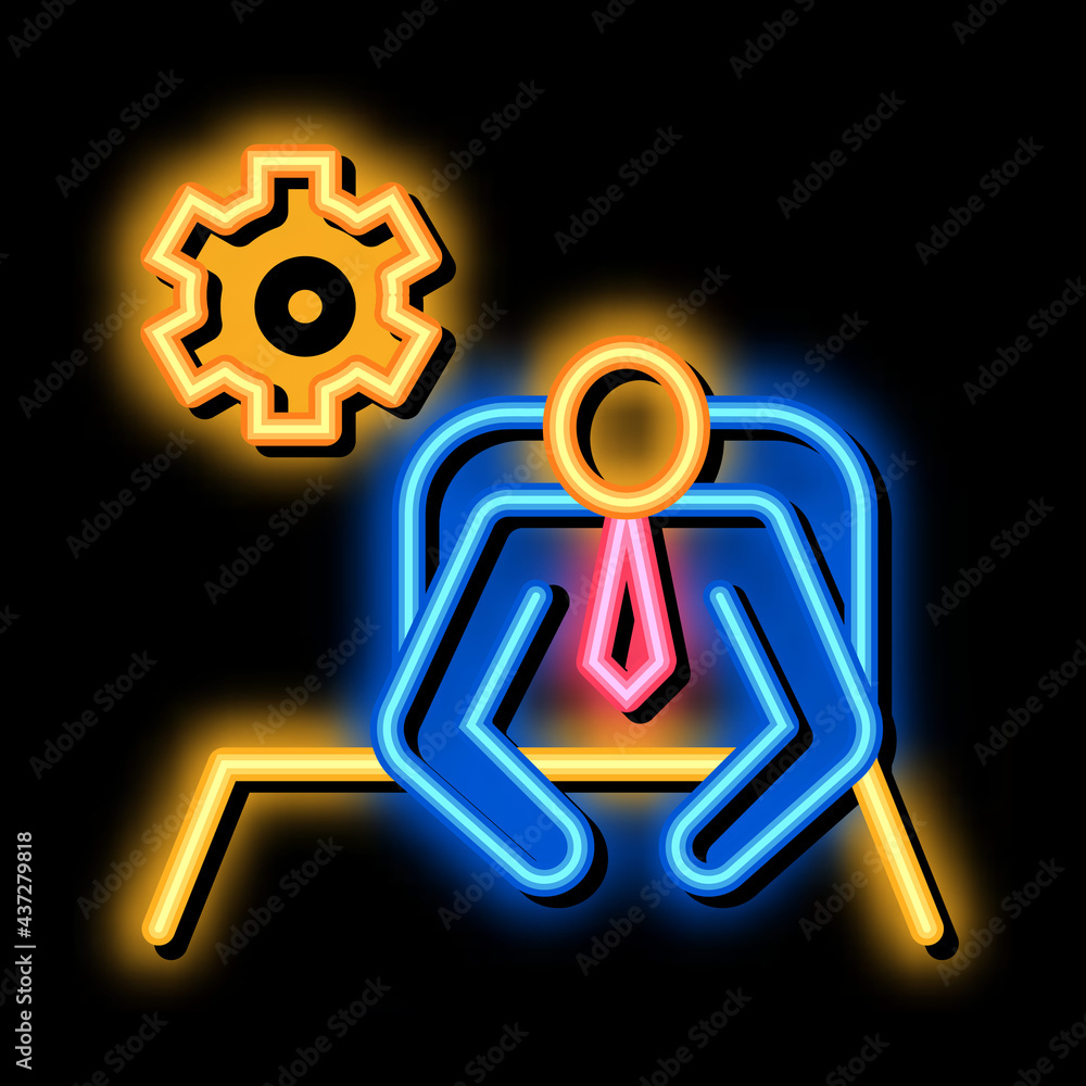 Leader Sit Gear neon light sign vector. Glowing bright icon Leader Sit Gear isometric sign. transparent symbol illustration Leader Sit Gear neon light sign vector. Glowing bright icon Leader Sit Gear isometric sign. transparent symbol illustration