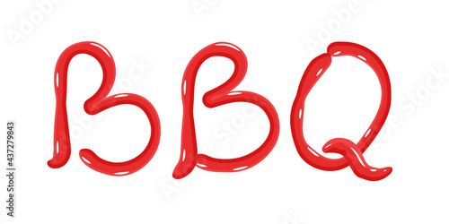 BBQ. Red ketchup. Vector logo on a white background.