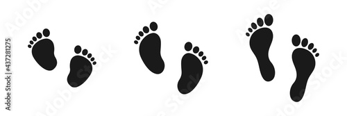Set of web icons for feet flat design.