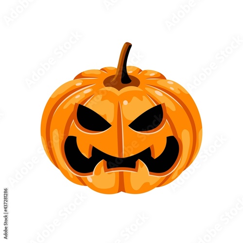 Halloween pumpkin on white background in vector EPS8