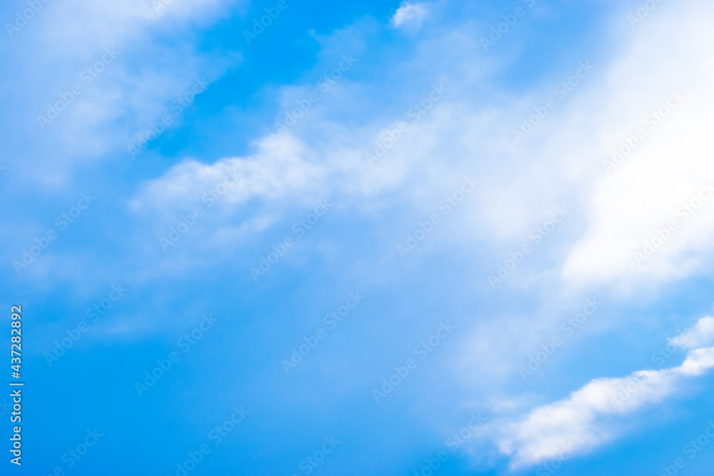 White clouds cumulus floating on blue sky for backgrounds.
