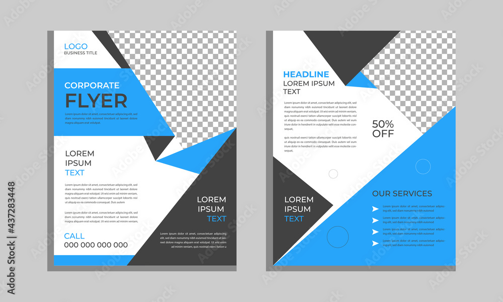 Flyer Design, Brochure template layout, cover design annual report, magazine, flyer or booklet in A4 with blue geometric shapes on polygonal background Flyer Design, Brochure template layout, cover design annual report, magazine, flyer or booklet in A4 with blue geometric shapes on polygonal background