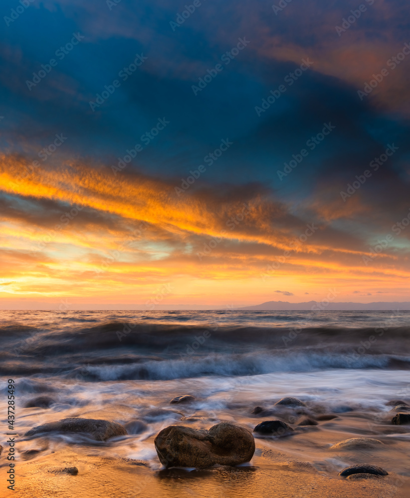 Sunset Ocean Beach Vertical