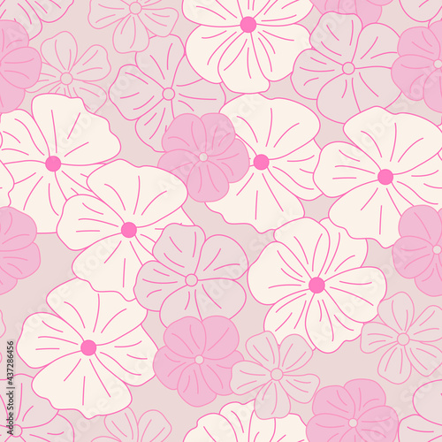 Beautifull tropical flowers and leaves repeat pattern design