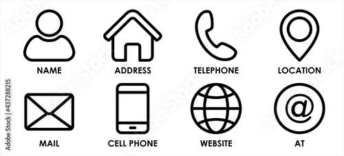 Business icon set, contact information icon, Vector illustration.