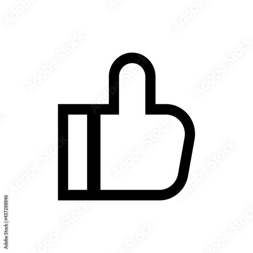 Like button on white isolated background, vector illustration