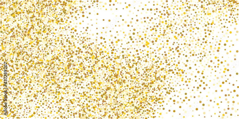 Golden point confetti on a white background. Luxury background.