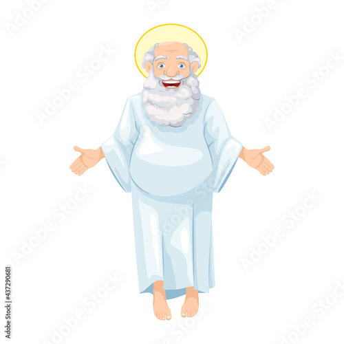 Father Lord God, Jesus christ, religious concept, an elderly and cheerful grandfather as a type of God.