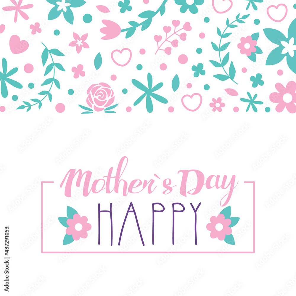 Happy Mothers Day Banner Template with Spring Flowers Seamless Pattern, Festive Poster, Card, Flyer Design Vector Illustration Happy Mothers Day Banner Template with Spring Flowers Seamless Pattern, Festive Poster, Card, Flyer Design Vector Illustration