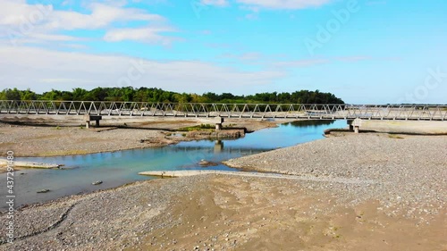 Bridge over drying river during summer in the Philippines