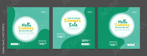 summer sale social media post template	