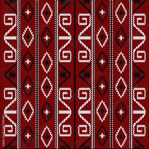  Seamless ethnic ornament for fabrics, interiors, ceramics and furniture in the style of Latin America.