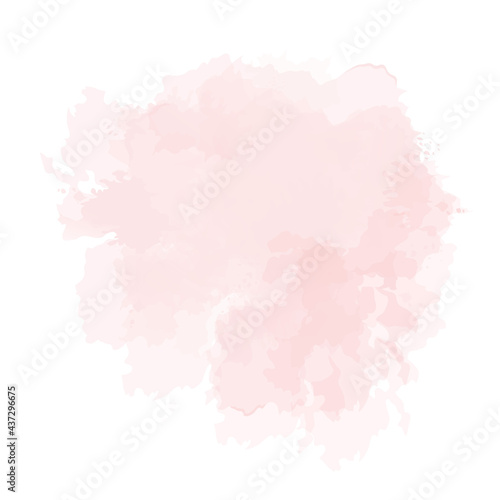 Blush pink watercolor fluid painting vector design card.