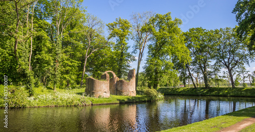 Panorama of the ruins of the Toutenburgh castle in Vollenhove, Netherlands