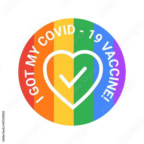 I got my covid19 vaccine, against the backdrop of an LGBTrainbow. For those who have been vaccinated against coronavirus