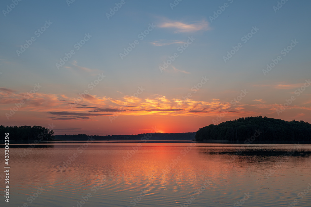 sunset over the lake