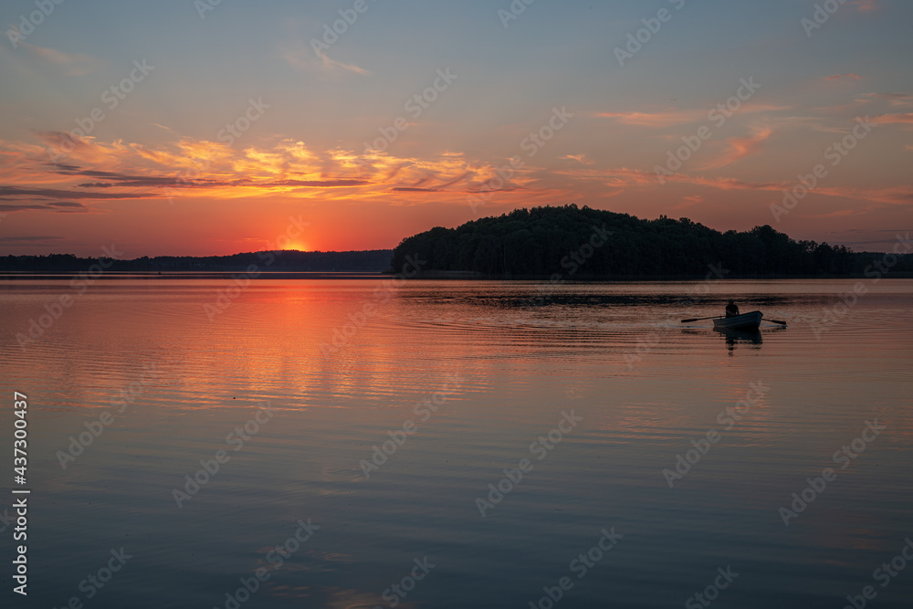 sunset on the lake