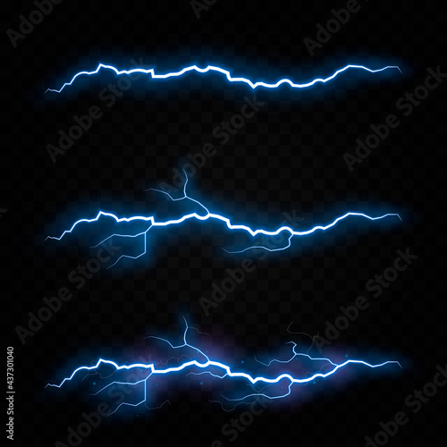 Fototapeta Vector lightning, lightning png, thunderstorm, lighting