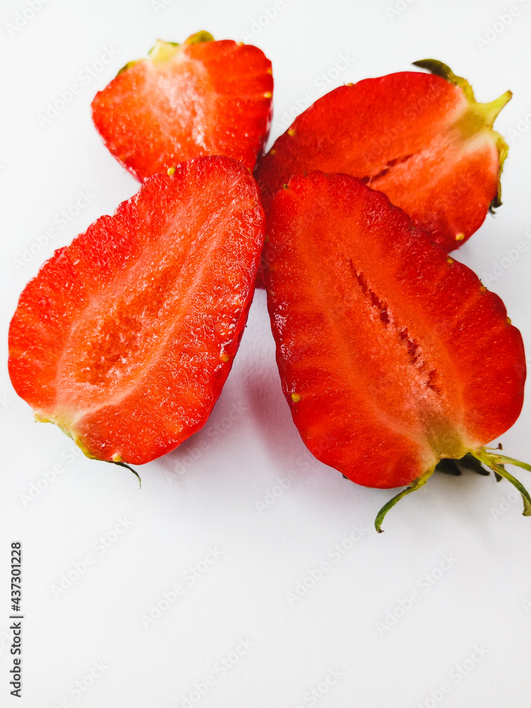 strawberry berries on a white background