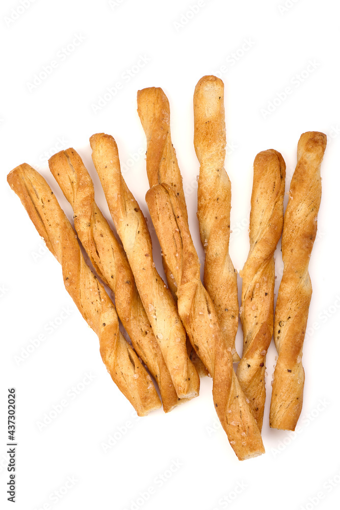 Crunchy bread sticks, cheese sticks, isolated on white background. High resolution image. Crunchy bread sticks, cheese sticks, isolated on white background. High resolution image.
