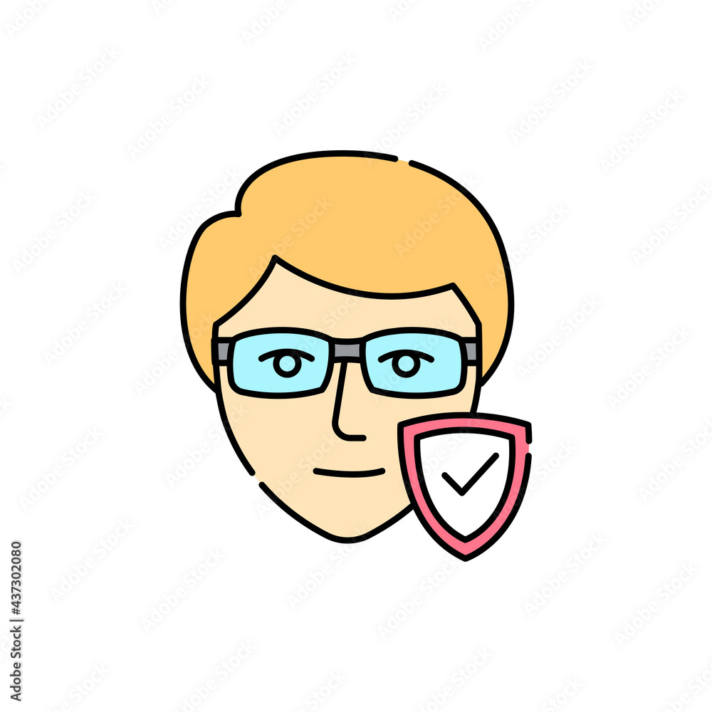 Computer glasses olor line icon. Pictogram for web page, mobile app, promo.