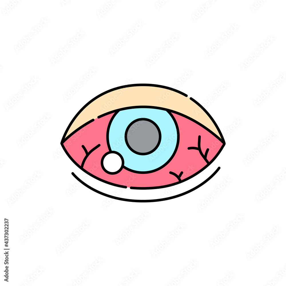 Dry Eye olor line icon. Computer-induced medical problem. Pictogram for web page, mobile app, promo. Dry Eye olor line icon. Computer-induced medical problem. Pictogram for web page, mobile app, promo.