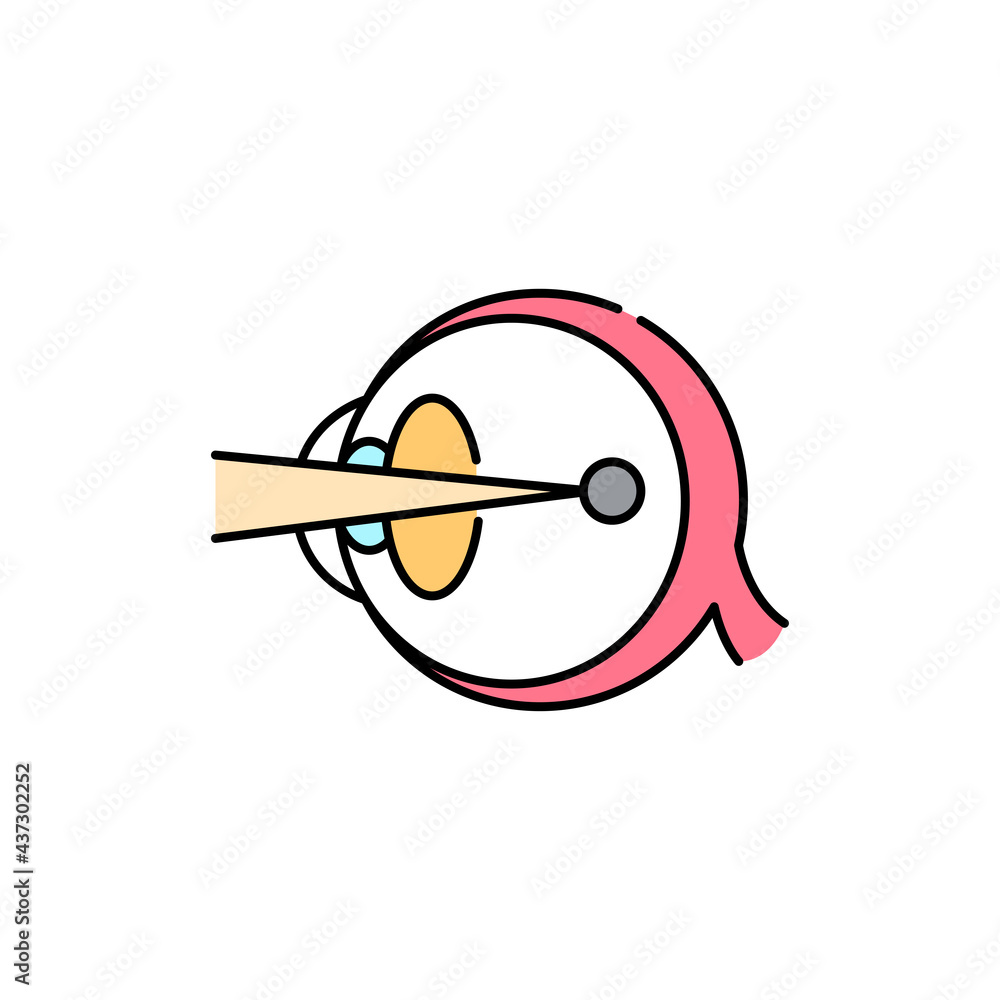 Myopia olor line icon. Computer-induced medical problem. Pictogram for web page, mobile app, promo. Myopia olor line icon. Computer-induced medical problem. Pictogram for web page, mobile app, promo.