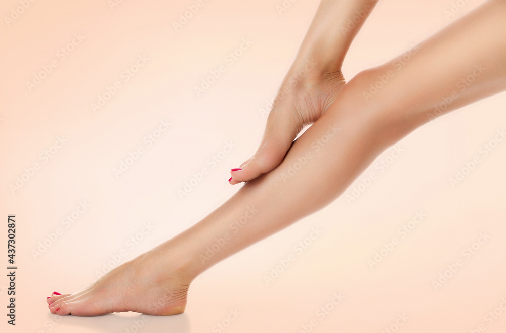 Beautiful female legs. Skin care concept Beautiful female legs. Skin care concept
