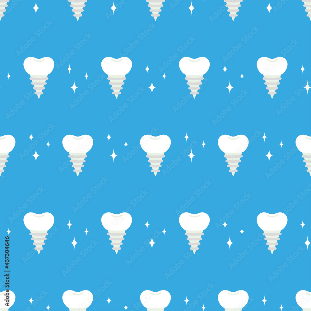 seamless pattern of tooth pin, vector illustration