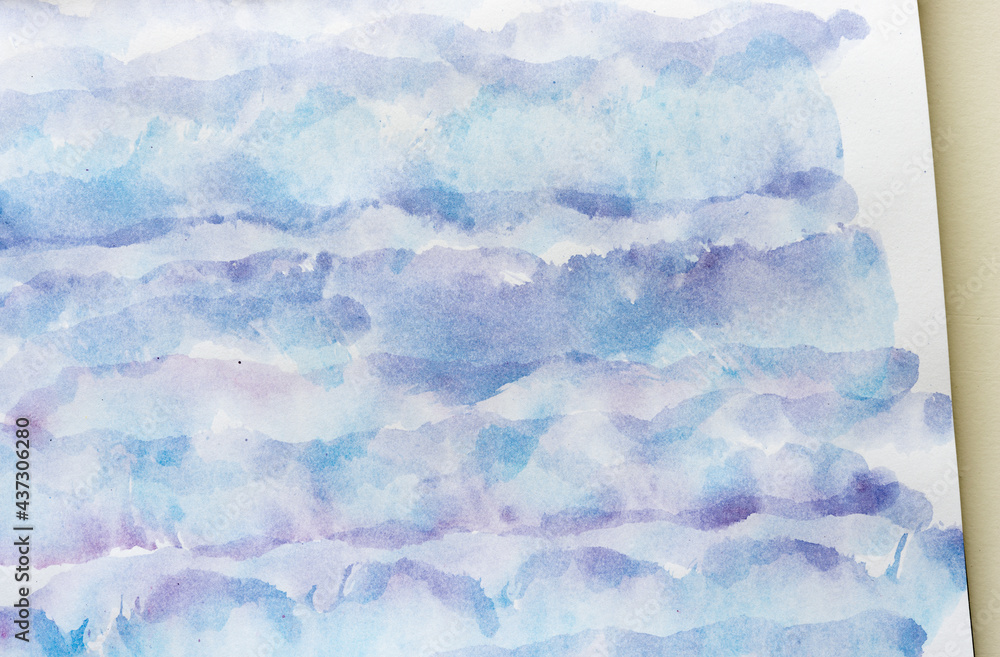 Fototapeta premium random, abstract watercolor background in layered purple and blue pigments