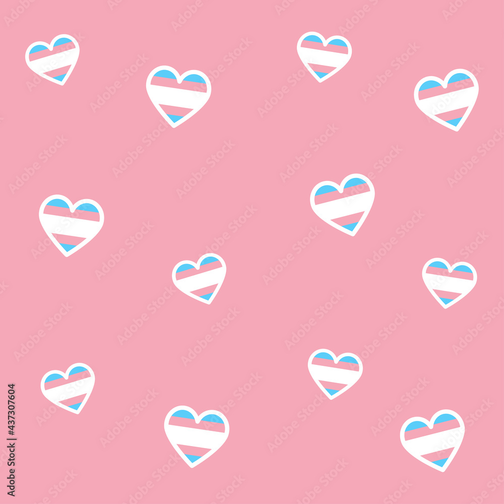LGBT pride flag on hearts pattern LGBT pride flag on hearts pattern