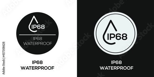 Creative (waterproof IP68) Icon ,Vector sign.
