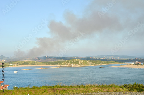 incendio en la costa cantabrica  photo