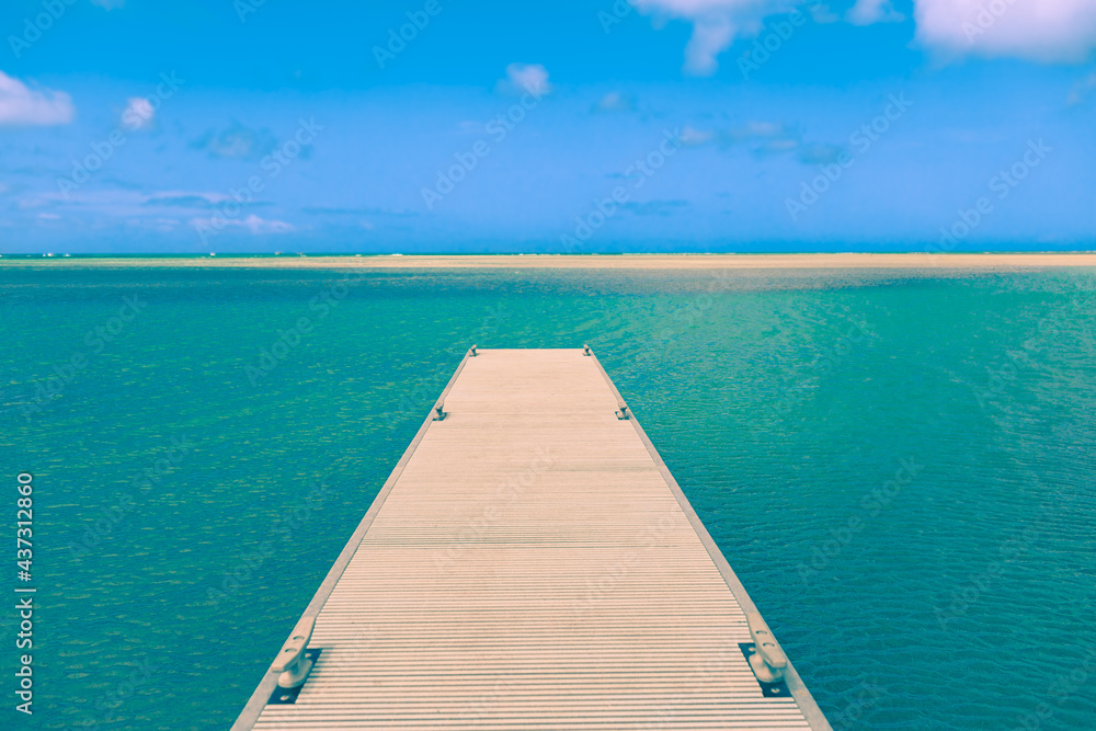 empty wooden ocean dock jetty 