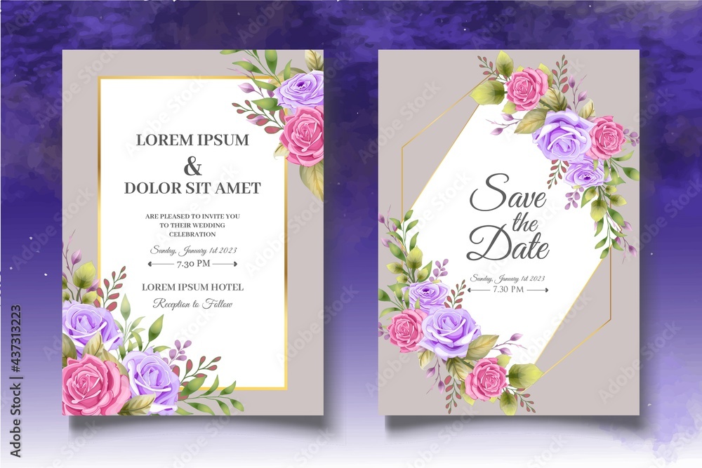 Beautiful Floral Wedding Card Theme