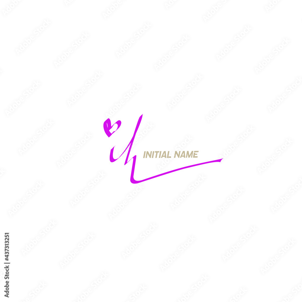ih handwritten logo for identity
