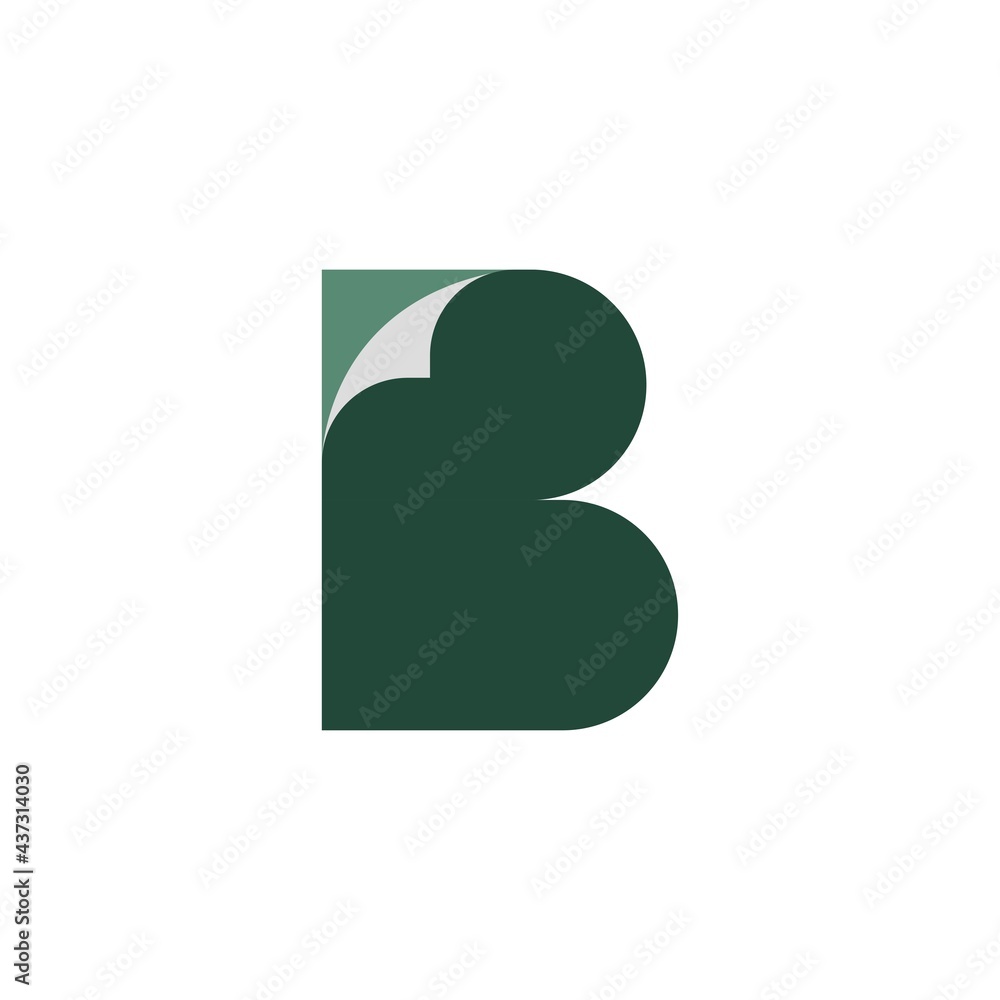 B with paper illustration logo design vector template B with paper illustration logo design vector template