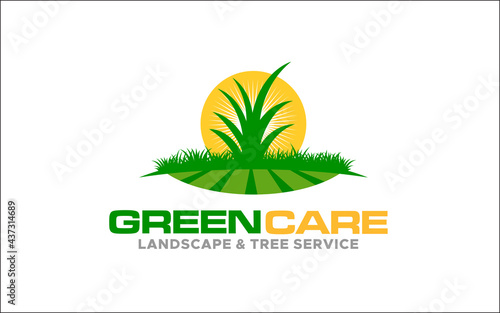 Illustration vector graphic of lawn care, landscape, grass concept logo design template-10