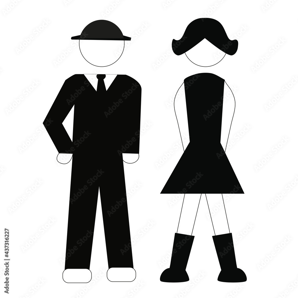 male and female symbol next to the toilet, icon vector, on a white background