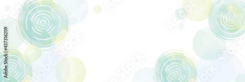 水面と水玉　水彩風タッチ背景