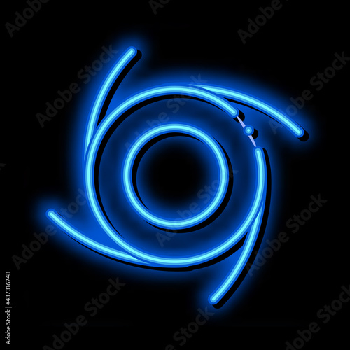 Cyclone Tornado neon light sign vector. Glowing bright icon Cyclone Tornado isometric sign. transparent symbol illustration
