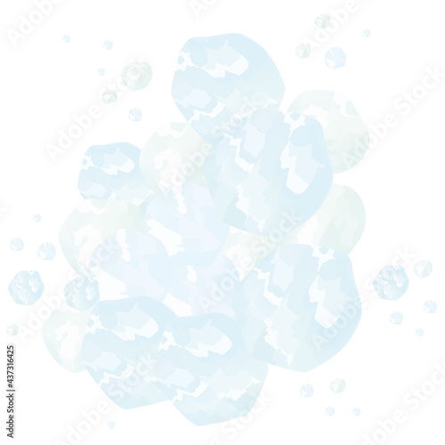 砕ける氷　水彩風タッチ