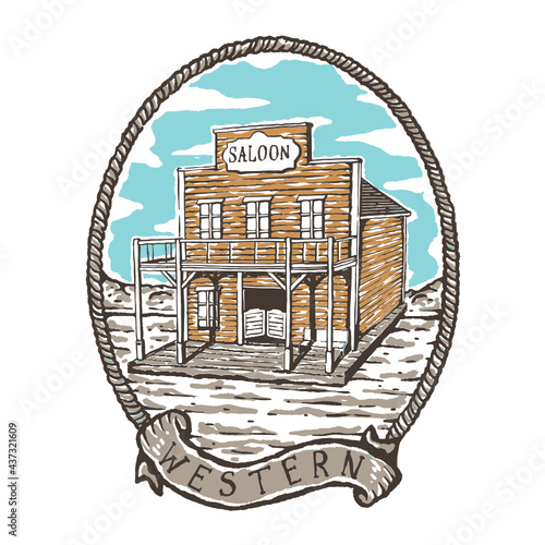 Western saloon illustration