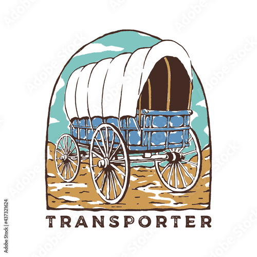 Vintage wagon illustration