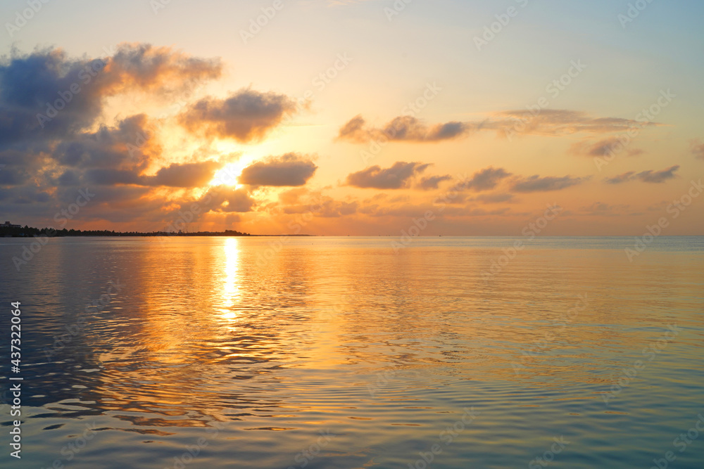 Sunrise over the sea in Key West, Florida, Sunrise over the sea in Key West, Florida,