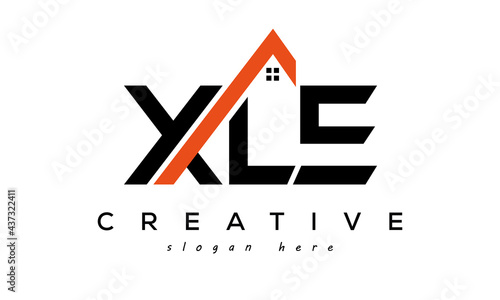 initial XLE letters real estate construction logo vector photo