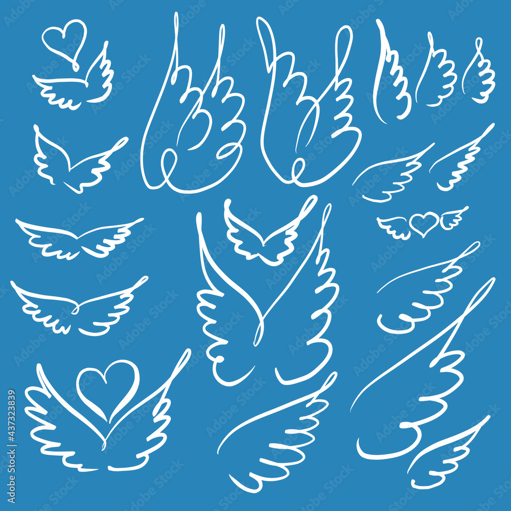 Wings drawing hand Wings drawing hand