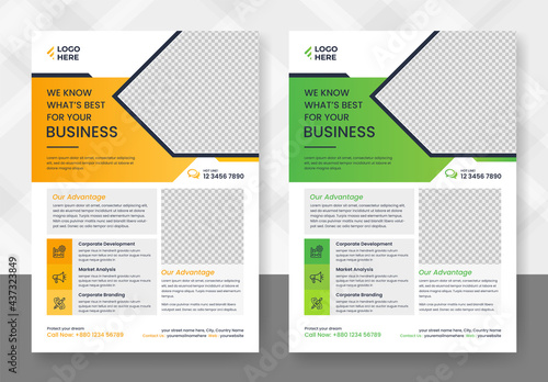 Corporate Business flyer template vector design, Flyer poster and leaflets layout fully Editable